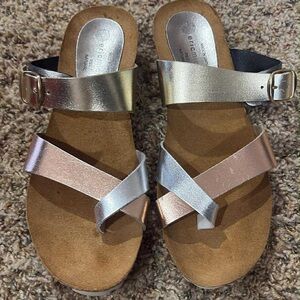 Eric Michael Silver and Gold Sandals